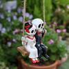 Halloween Skeleton Decoration Hanging Skeleton Decor Skeleton Couple Swing Figurine for Car Rearview Mirror Halloween Decor