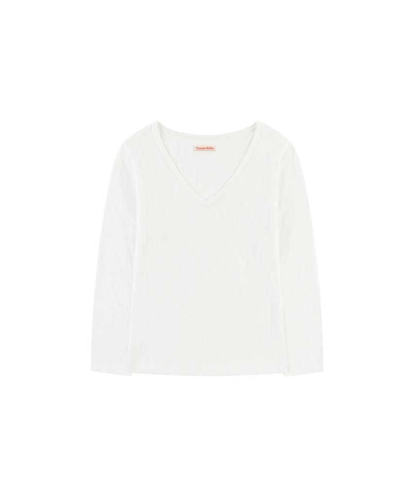 Banwonateullie A3596 V-Neck Three-Quarter Sleeve_White