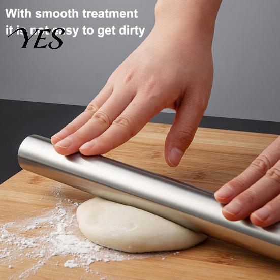 Hygienic Rolling Pin Pins, Stainless Steel Dough Roller, Essential Kitchen Utensil Lightweight Roller for Baking Pizza Dough, Pie, Cookie, Fondant,