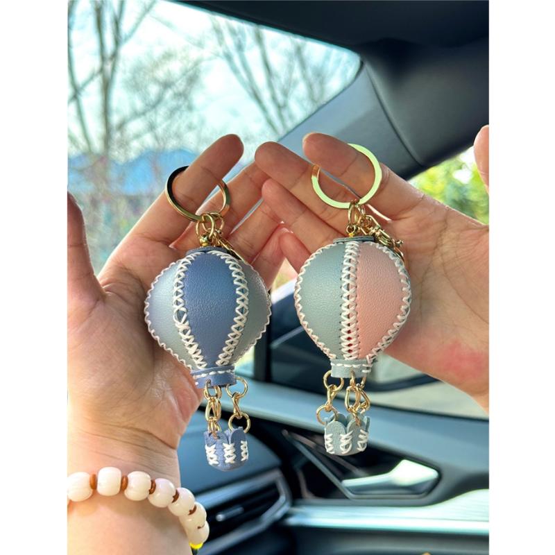 Phone Straps  Air Balloon Diy Keychain Leather Versatile Car Key Ring Handmade Ins Keychain Lanyard Bag Charms