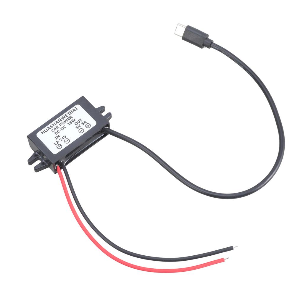 Plastic Housing 12V 24V To 5V 3A USB Type C Charger Module Automotive Power Supply For Electronic Gadgets