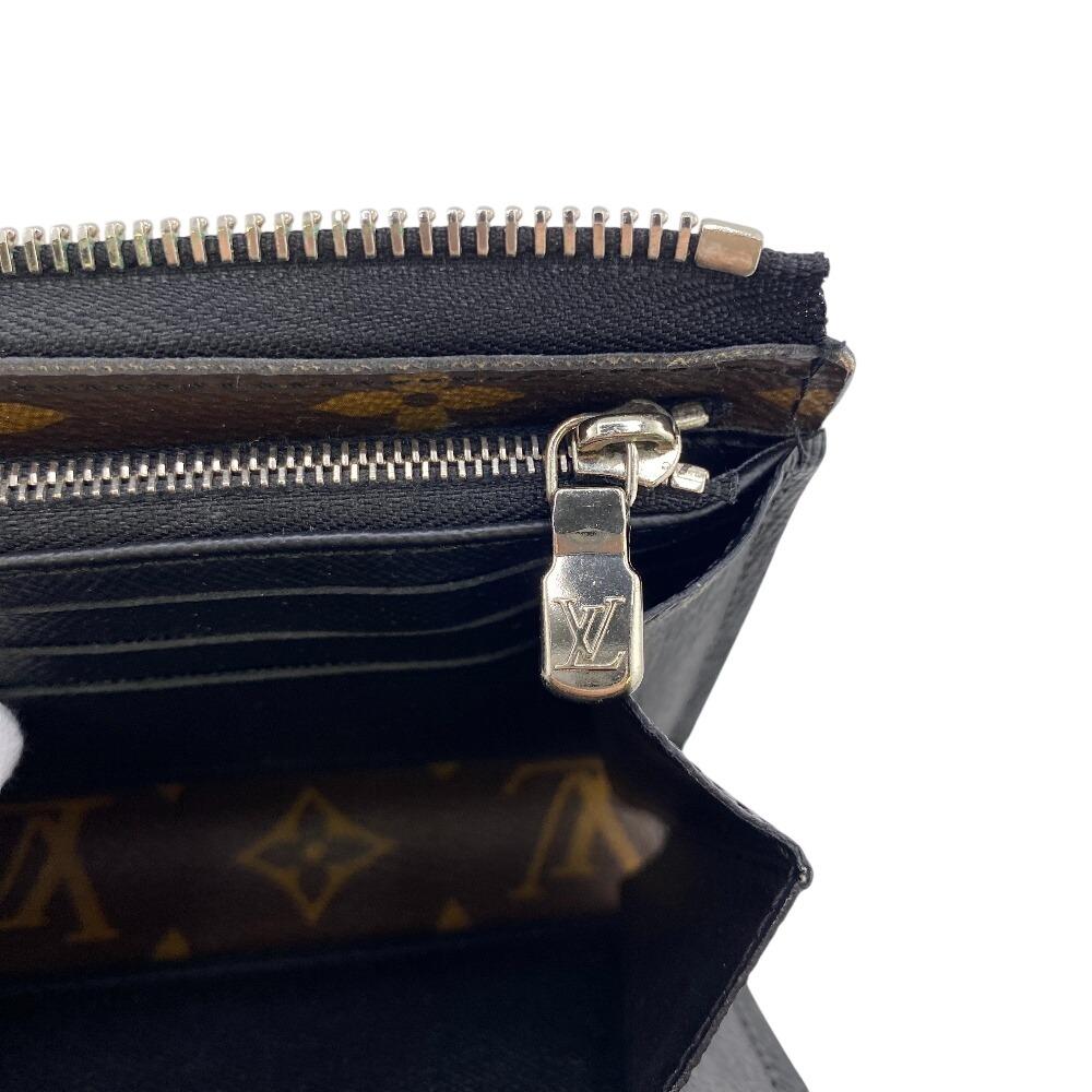 LOUIS VUITTON M69407 L-shaped zipper with strap Monogram macacer leather Zippy Dragonne Purse Brown leather mens Used