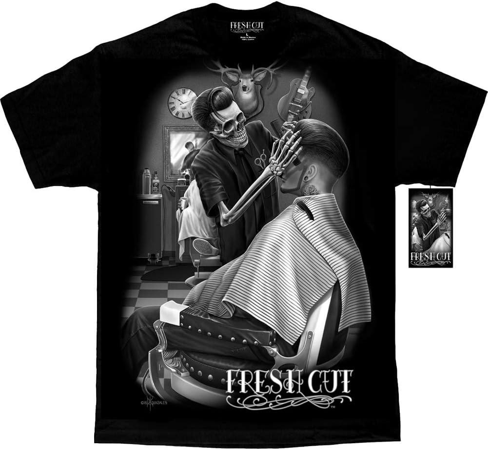 Men s David Gonzales Art Pompadore T-Shirt Black 5XL S