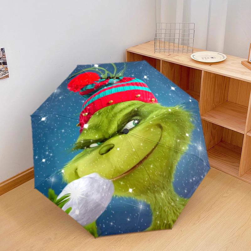 Grinch Christmas  Automatic Umbrella - Suitable Travel Outdoor Portable Umbrella Birthday Gift Daily Essentials