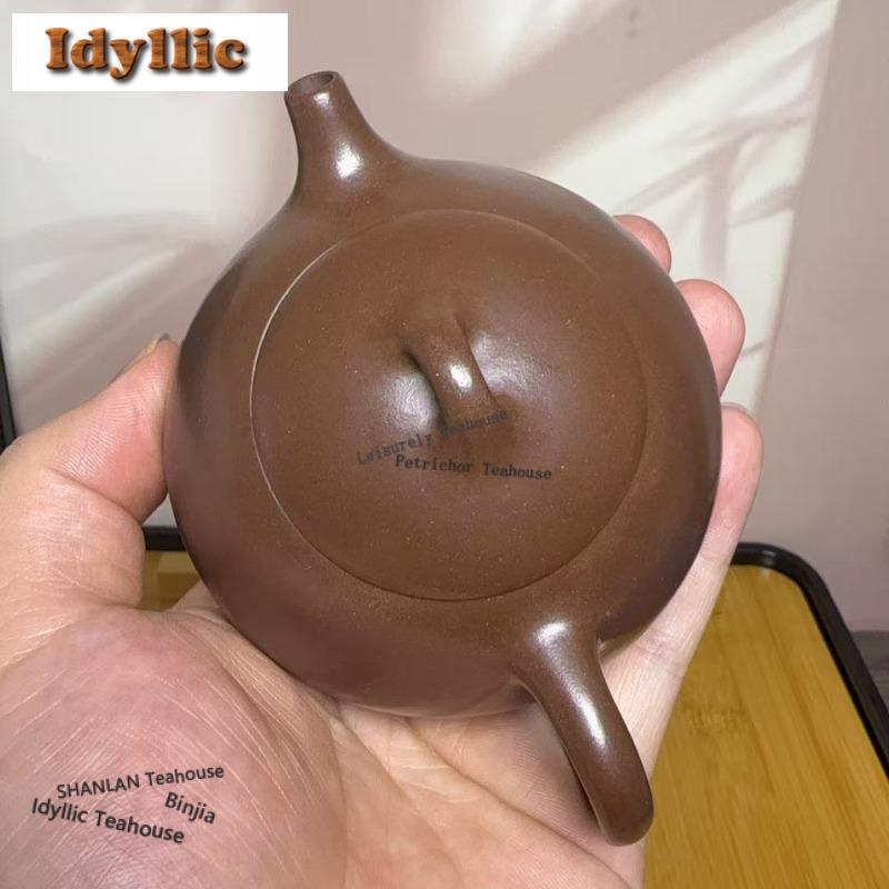 150ml Vintage Yixing Lila Lera Tekannor Berömda Konstnärer Handgjord Skopa Kanna Rå Malm Lila Lera Vattenkokare Med Insats Zisha Teservis