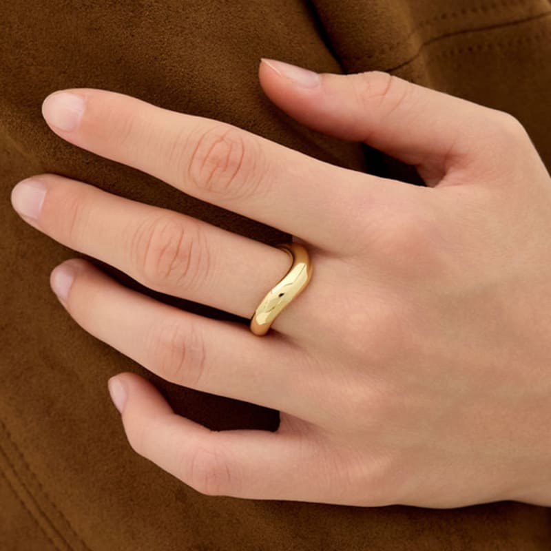 hyeres-lor Etreve Silver (Y) Note Wave Ring HL2R59241Y9