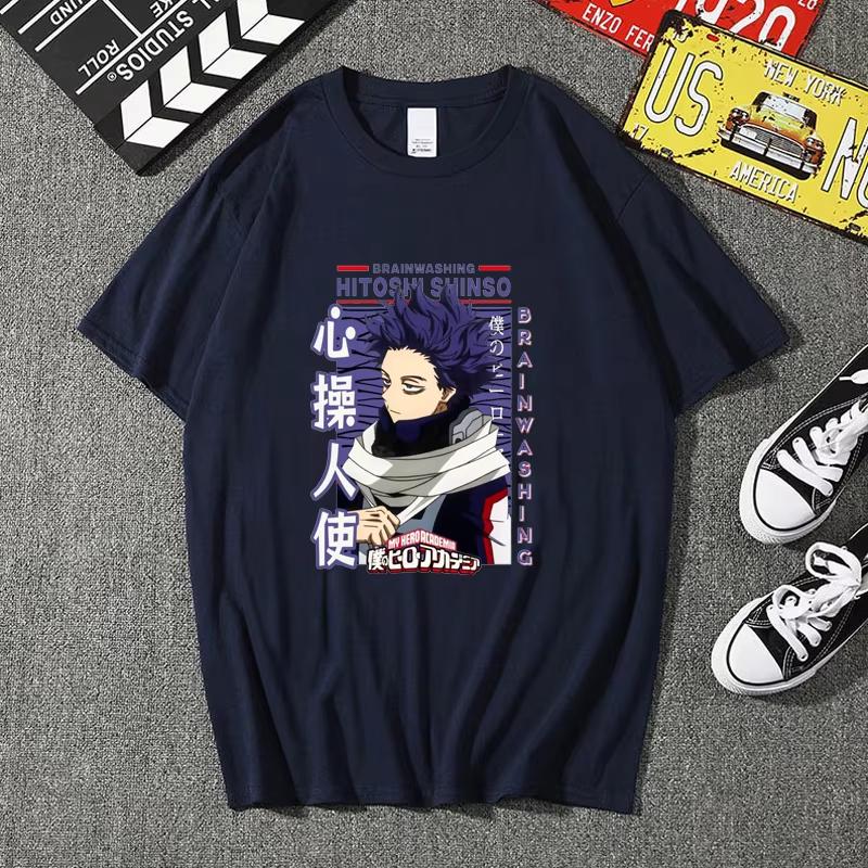 

Шинсо Хитоши Крутая футболка с принтом Молодежная летняя свободная футболка с круглым вырезом Аниме Харадзюку Футболка Топы Аниме Одежда S