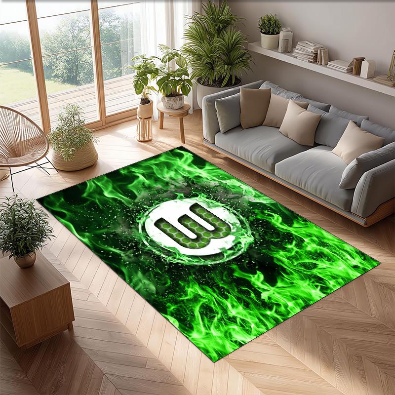 VfL Wolfsburg FC Soccer Football Pattern Soft Area Rug Non Slip Indoor Floor Carpet Sports Decor Mat for Bedroom