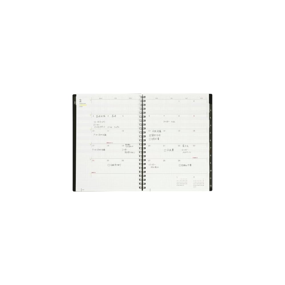 Maruman 2027 Planner, Mnemosyne Monthly Schedule Book with Notepad and Cover, A5 Size, Black,