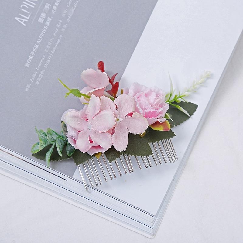 Bohemia Brides Wedding Flower Hair Comb Hairpin Bridesmaid Headdress Hair Combs Hair Accessories For Women Girls Floral Hairpins