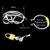 Cage de chasteté masculine en acier inoxydable, anneau de pénis, serrure métallique Standard