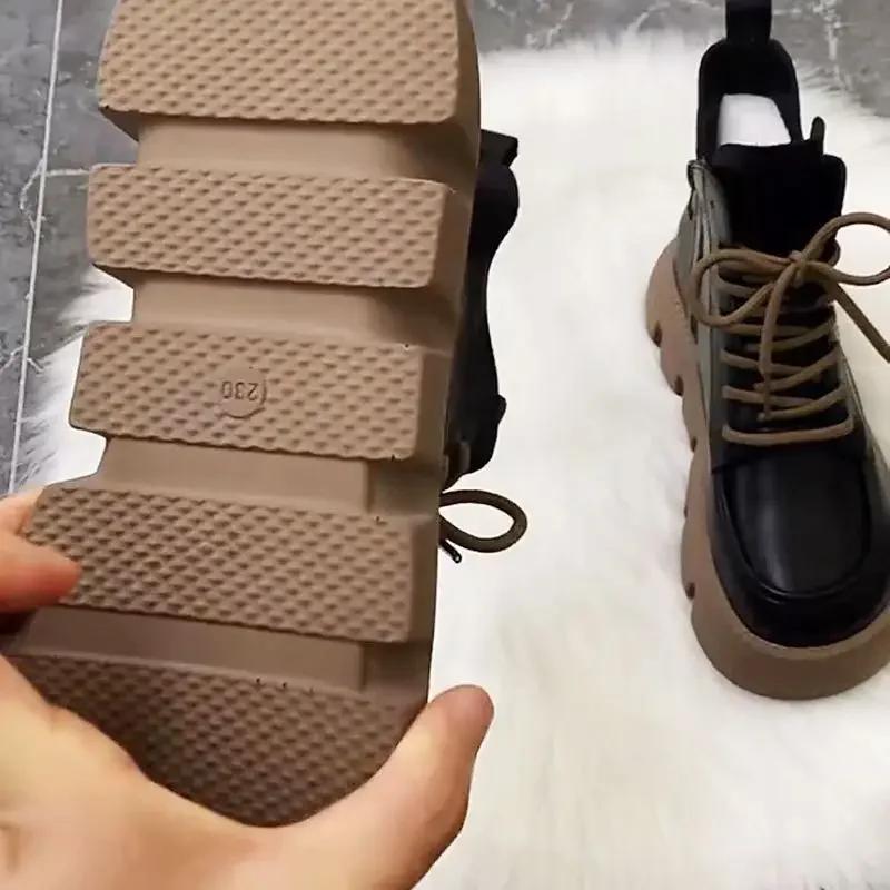 Fashion Woman Short Shoes Black Round Toe With Laces Booties Lace-up Designer Luxury Sale Pu New In Ankle Boots for Women On Offer Goth