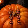 Retro Statement Earrings 1 Pair Acrylic Halloween for Women, Triple Skulls Drop Dangle Cool Alloy Ear Hooks Earrings, Gothic Jewelry Gifts Holiday