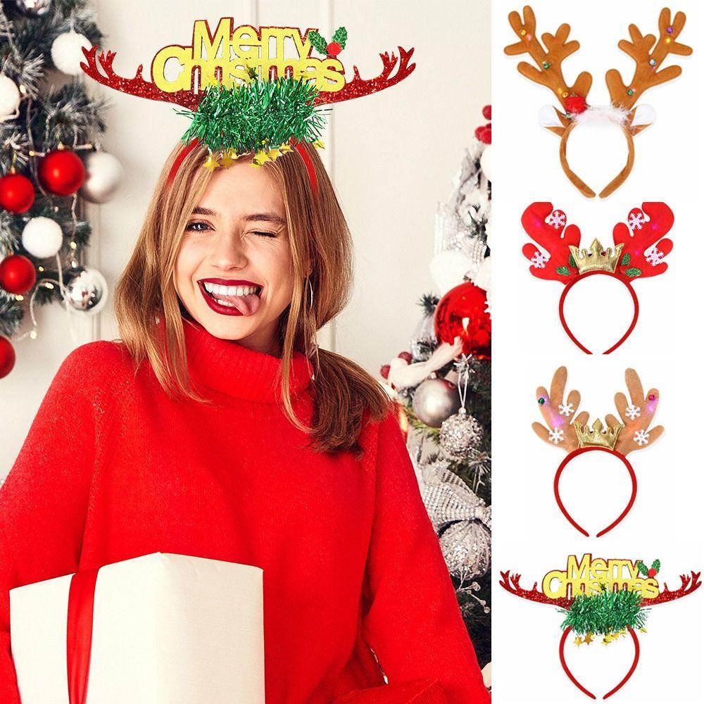 Glitter Sequin Christmas Hairband Antler Photograph Props Fun Christmas Headband  Party Supplies
