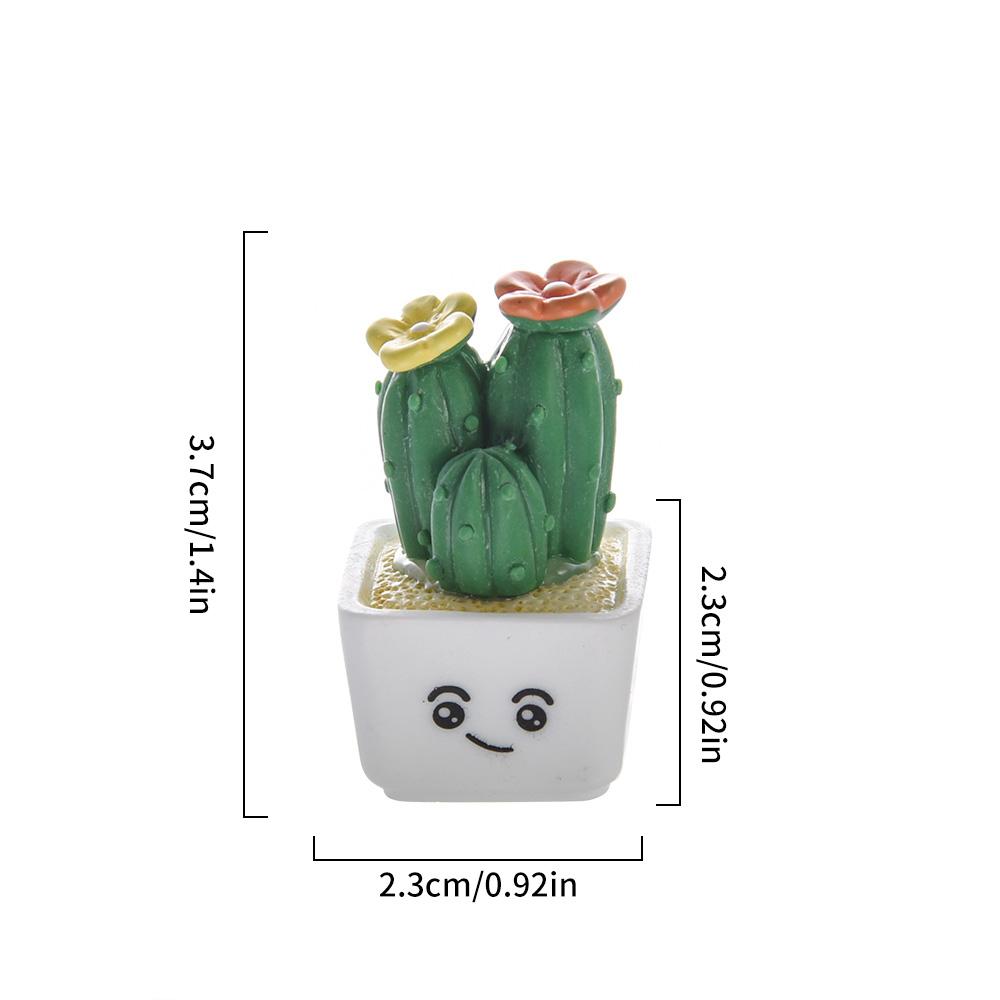 Creative Simulation Cactus Plant Decor Transparent Fleshy Car Computer Decoration Ornaments Decorative Crafts Home Accessories