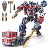 31CM Transformation Optimus Prime Robot Car Toys Truck Head Metal Weapons Suit Gold Black Autobots Action Figure Model Toys Gift