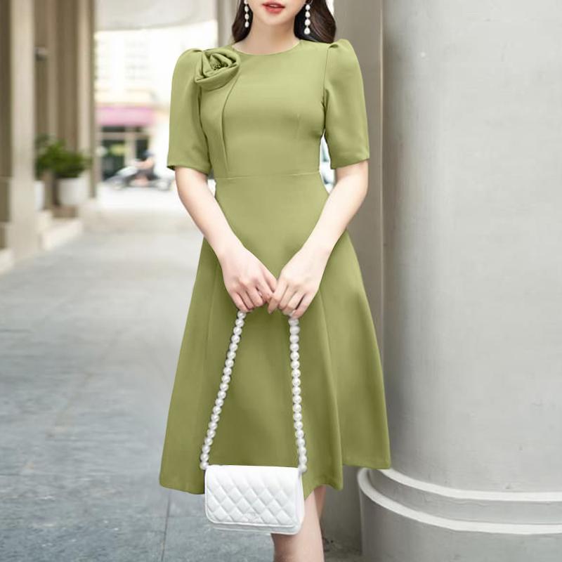 

ZANZEA Женское повседневное платье А-силуэта с круглым вырезом и короткими рукавами на лето 3XL