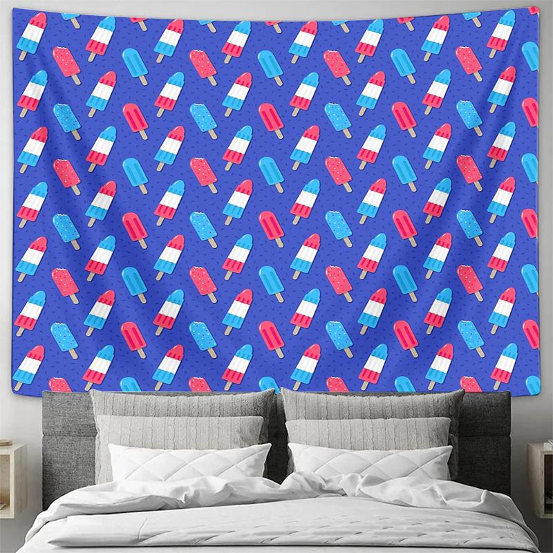 Ice Cream Tapestry Wall Hanging Aesthetic Room Decor Vintage Wall Art Dorm Decor Sweet Treats Wall Covering Home Textile