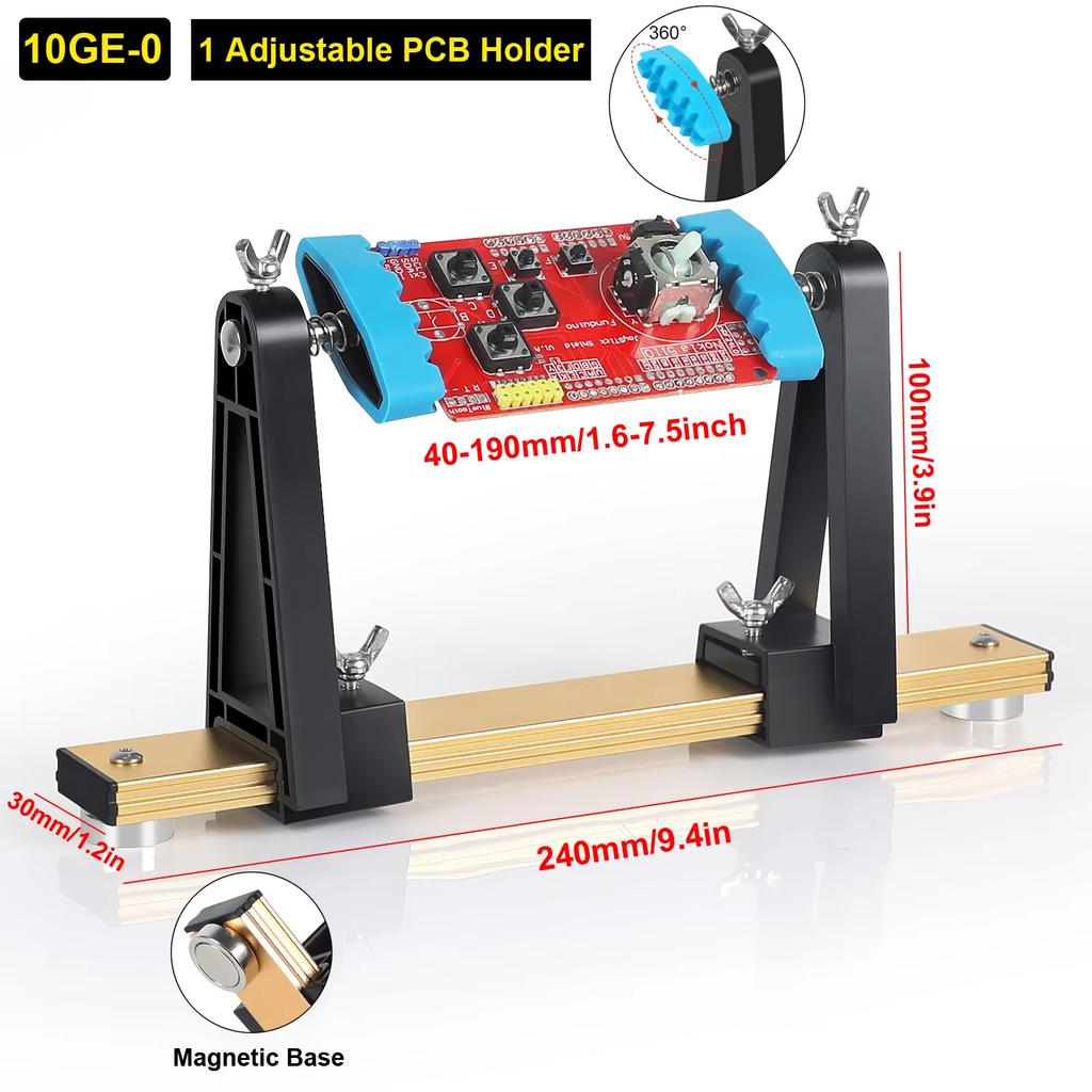NEWACALOX 360° Rotated Magnetic Adjustable Circuit Board Holder Soldering Helping Hand for Clamping PCB/Desoldering/Soldering