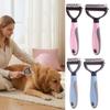 Pet Dematting Comb Deshedding Dog Rake with Tool Undercoat Stainless Steel Blades