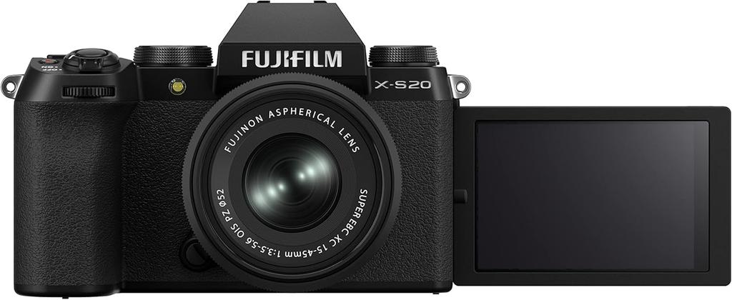 Fujifilm Mirrorless Digital Camera with Lens Kit Image Vlog 800 Shots Twice As Many As Previous Auto Subject Large Grip Bilingual Support X-S20