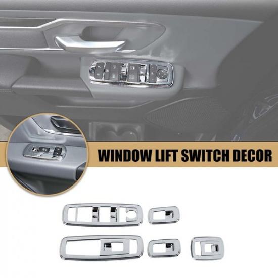 Chrome Window Lift Switch Button Cover Trim For Dodge Ram 1500 2018+ Accessories