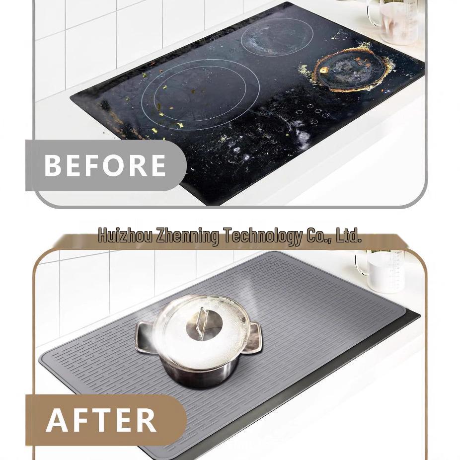 Multifunctional Non-slip Silicone Heat Mat: Protective Induction Cooker & Draining Mat with Convenient Storage