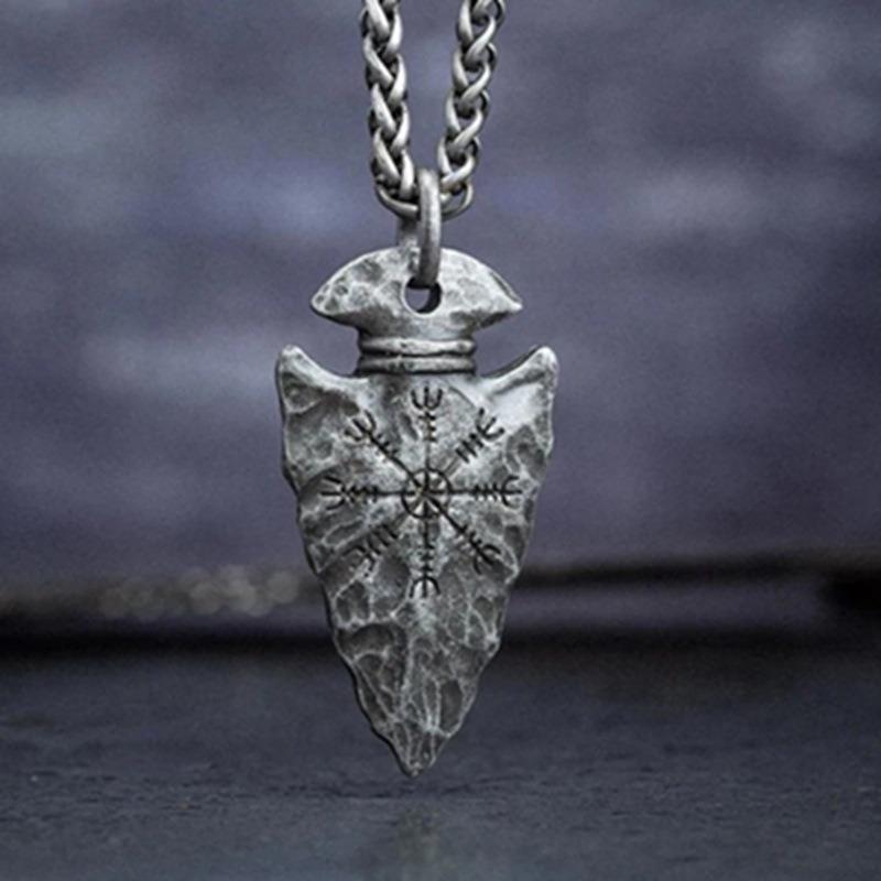 Vintage Viking Spear Rune Pendant Necklace Party Punk Necklace Talisman Jewelry