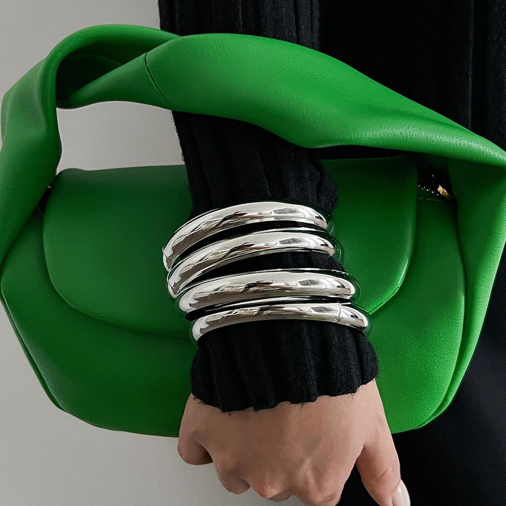 Stainless Steel Bracelets Set for Women Men Twist Texture Bangles Gold copper Color Jewelry Statement Streetwear Goth