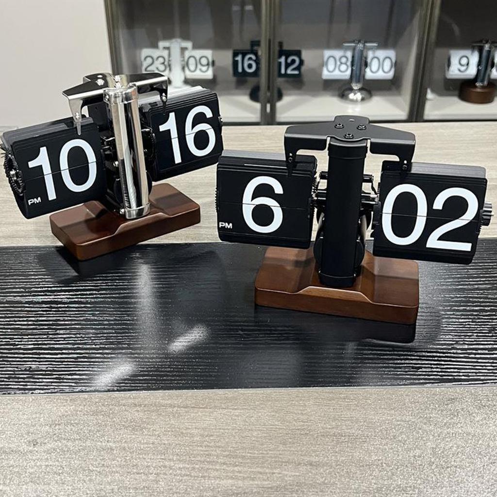 Classical Digital Flip Down Clock Battery Operated Desktop Mechanical Clock with Large Number Display for Easy Viewing