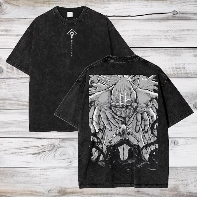 Jujutsu Kaisen Anime Gojo Satoru Graphic Print Tshirt Cotton Women Men Vintage Washed Harajuku Tees Loose Casual Oversized Tops