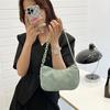 Damen Kord Schultertasche Stilvolle Handtasche mit oberem Griff Halbmond Handtasche Einfache Achseltasche für Einkaufen Pendeln Date