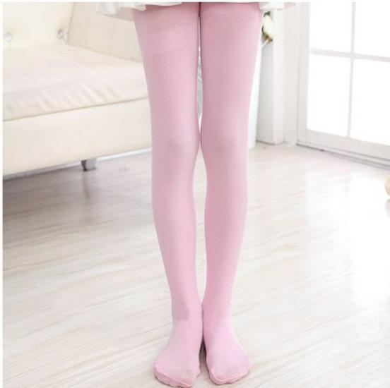 Dětské baletní vysoce elastické taneční ponožky: Jarně-letní tenké, bílé sametové 80D legíny