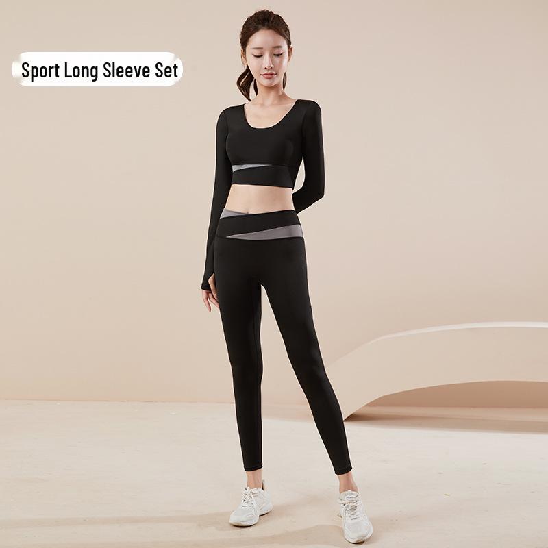 Colorblock Seamless Quick-Dry Yoga Set: Breathable Nude Feel Sportswear for Women