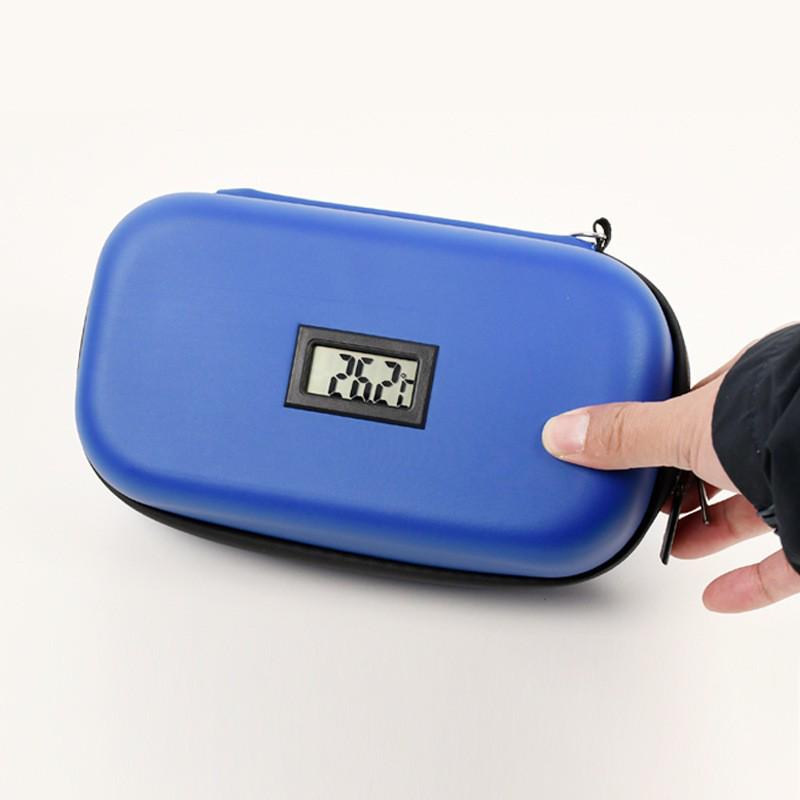 Portable Insulin Cooler Bag with Thermometer and Ice Pack for Outdoor Use