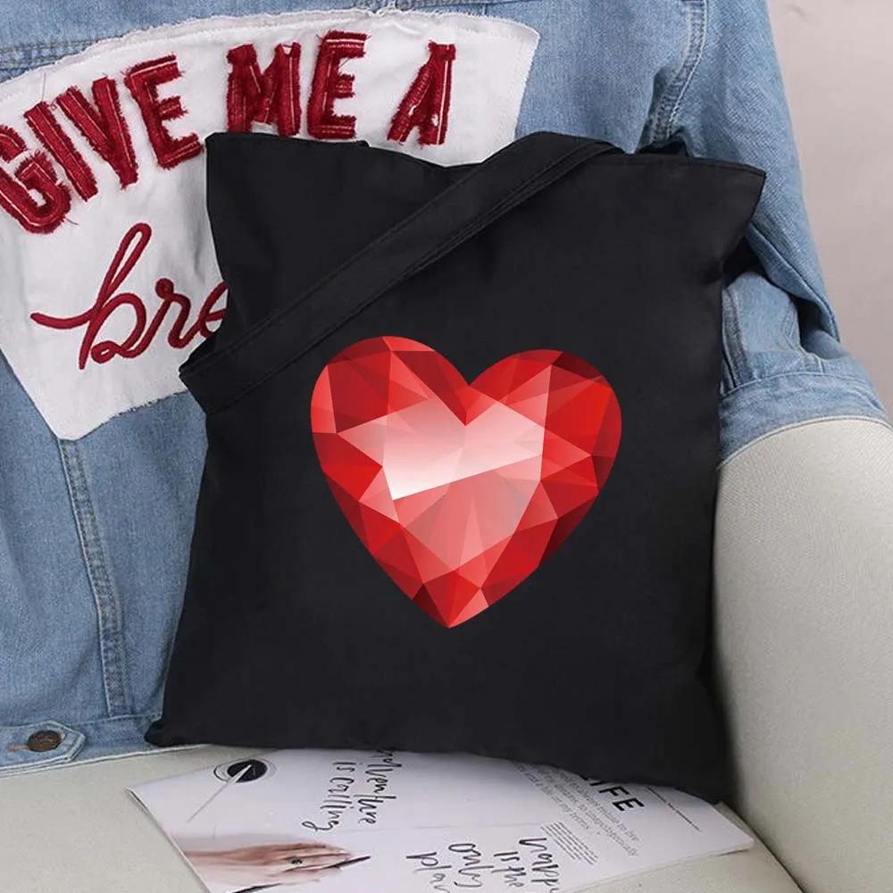 Women Shopping Bags Black Printing Foldable Handbags Eco Shopper Shoulder Bag Canvas Tote Environmental Storage Handbag