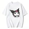 2026 Kuromi Tee Soft Cotton Short Sleeve Crew Neck Cute Print Lightweight Summer Top for Women Daily Casual Wear