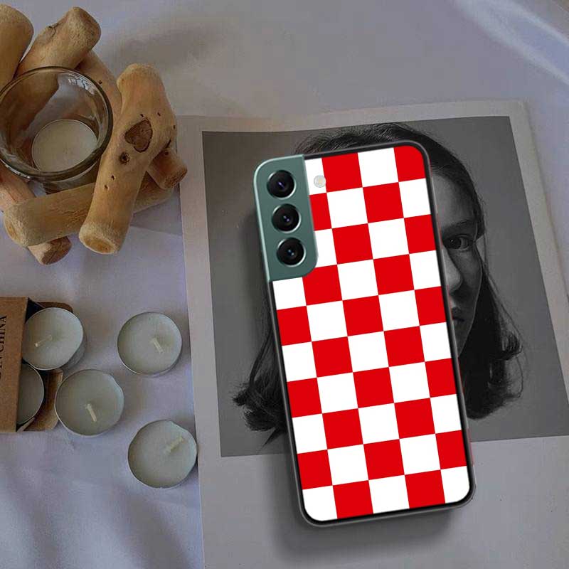 Retro Classic Chess Board Grid Phone Case For Samsung Galaxy S22 S25 Ultra S21 S10 Plus S26 Edge S20 S23 S24 FE Cover Silico