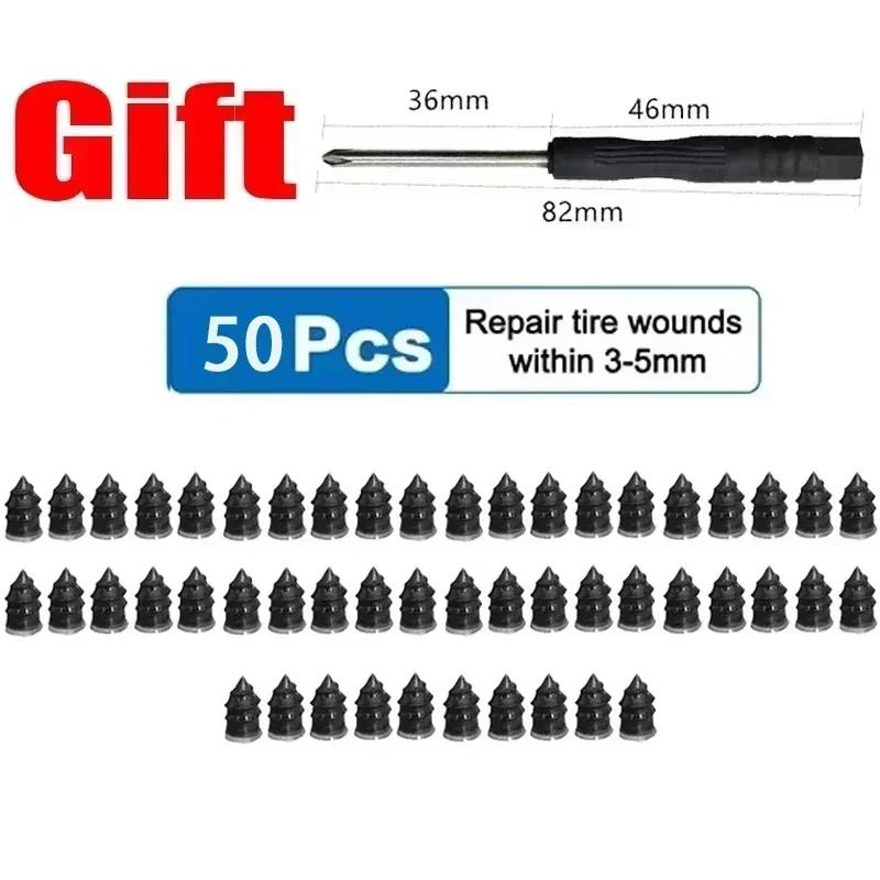 Car Tyre Repair Nails Kit, Easy Operation, High-Quality Rubber, Hard & Wear-Resistant, Emergency Tire Puncture Fix Tools