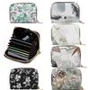 Women Flower Printed 11 Cards Slot Card Bag Case Fashion Retro Zipper Card Wallet ID Holder Credit Card Holder Badge Holder