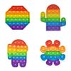 Innovative 12cm Rainbow Silicone Sensory Bubble Toy For Kids With Colorful Shapes