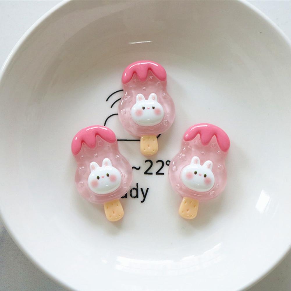 

10PCS Cartoon Rabbit Ice Cream Cake Resin Decoration Crafts Cabochon Scrapbooking Fit Phone Decor Embellishments DIY Accessories
