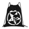 Custom Military Tactical Skull Star Drawstring Backpack Bags Women Men Lightweight Gym Sports Sackpack Sacks for Training