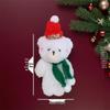 Cute Christmas Bear Plush with Blush, Scarf, Jumpsuit & Keychain Pendant - Adorable Stuffed Toy Gift