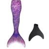 Cola de sirena duradera para niños para nadar, Monopala incluida - Morado perfecto talla M para adulto