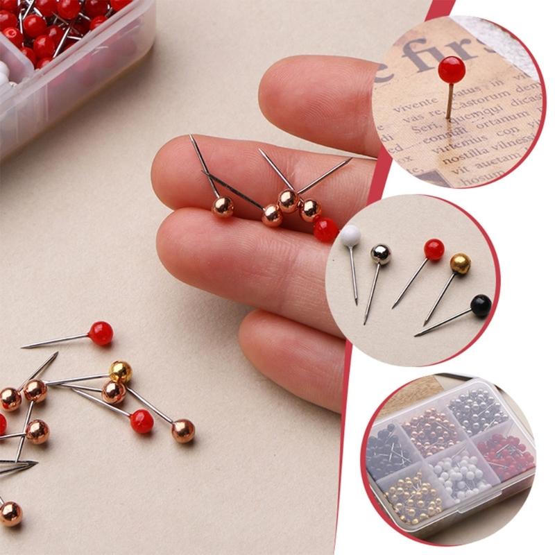1800/510Pcs Ball-shape Push Pin Map Pins Cork Board Tacks Multicolored Quilting Positioning Pin for Sewing Dressmaking