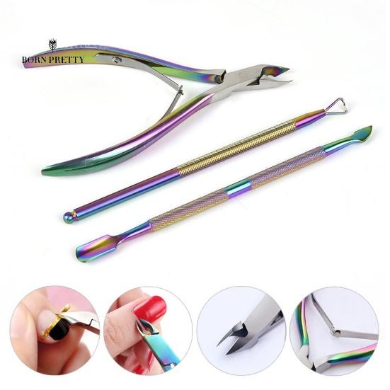 

3 шт. Нержавеющая сталь Ногти Украшения Мертвая кожа Триммер для ногтей Гель-лак Средство для снятия кутикулы Толкатель кутикулы