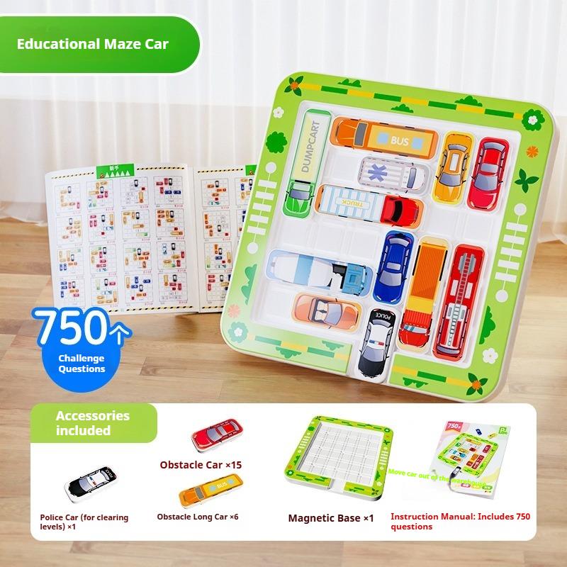 Move the car out of the warehouse, car sliding puzzles, children's educational 1 to 6 years old thinking training, intellectual toys