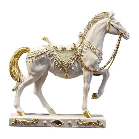 Realistic Horse Figurine Handcrafted Pony Resin Statue Simulated Farm Animal Sculpture Home Office Desktop Decoration Ornament