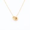 The Same Fashionable Double-Ring Zircon Pendant Necklace Accessories Versatile Niche Titanium Steel Non-Fading Jewelry Collarbone Chain